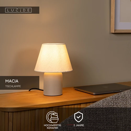 Lucide MACIA - Tischlampe - 1xE14 - Beige - USP